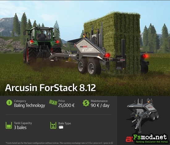 Farming 17 New Baler - Arcusin Forstack 8.12