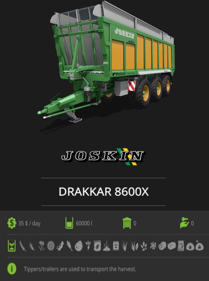 FS17 - Joskin Drakkar 8600X Trailer V1
