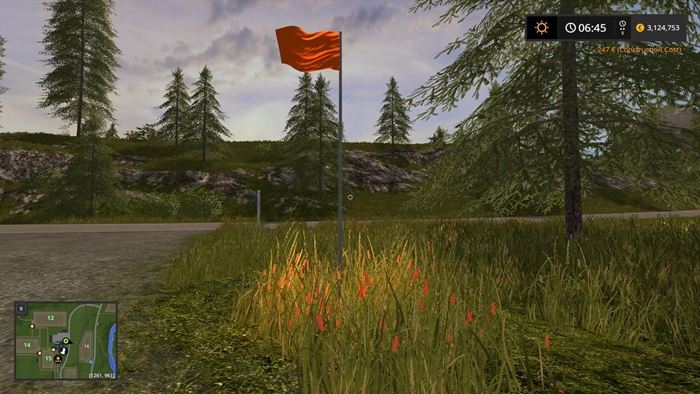 FS17 - KST Lighted Orange Flag V1
