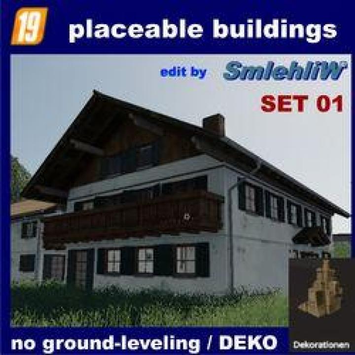 FS19 - Placeable Buildings De Set01 Without Ground-Leveling V1.0.0.1