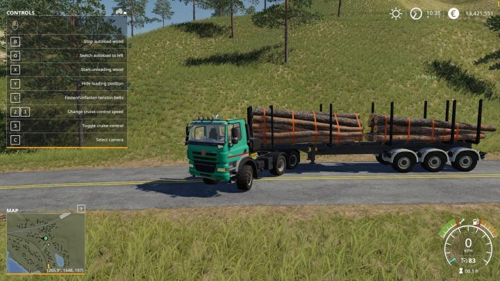 FS19 - Timber Runner Wide With Autoload Wood V1