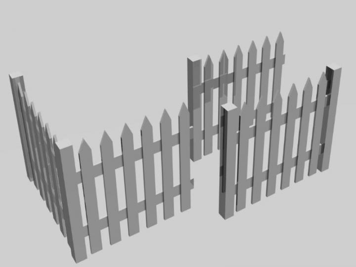 FS19 - White Fence Pack V1