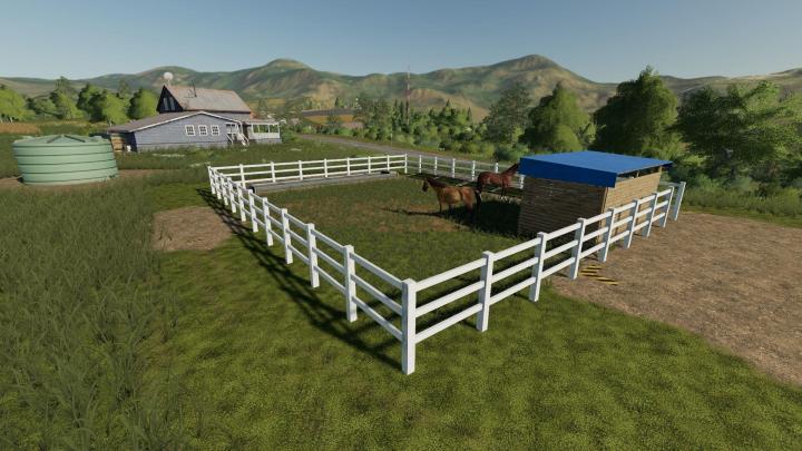 FS19 - Placeable Small Horse Paddock V1