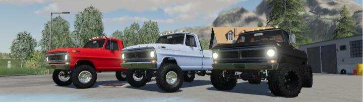 FS19 - 1970 Ford F250 With Colision On Flatbed V1.1