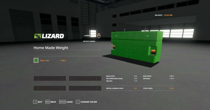 FS19 - Home Made Weight With Multicolor V1.0