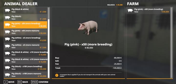 FS19 - Animal Species - Pig Pack V1.0