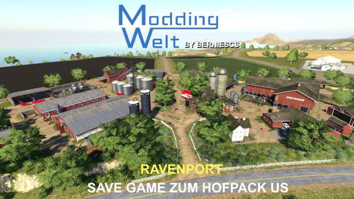 FS19 - Mw Hof Pack - Usa Edition Savegame Demo Ravenport V1.0