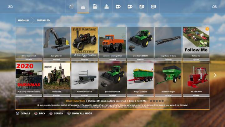 FS19 - Oliver Tractor Pack Beta