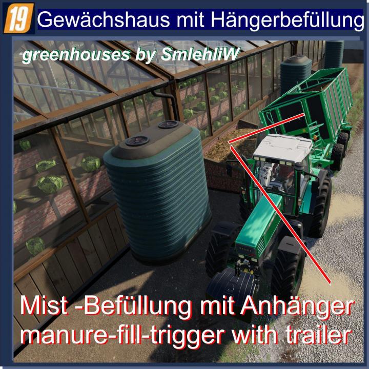 FS19 - Greenhouses Manure Trailer Filling V1.3