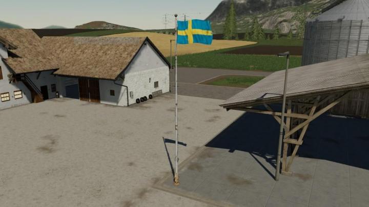 FS19 - Swedish Flag Prefab (Prefab) V1.0