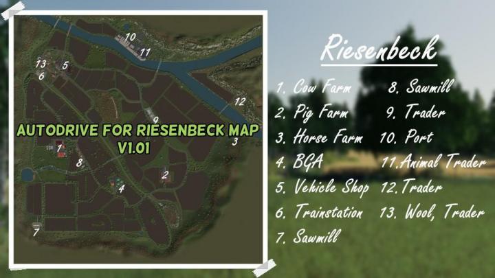 FS19 - Autodrive For Riesenbeck Map V1.01