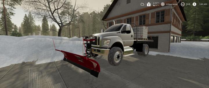FS19 - Ford F750 Flatbed Plow Truck V1.0