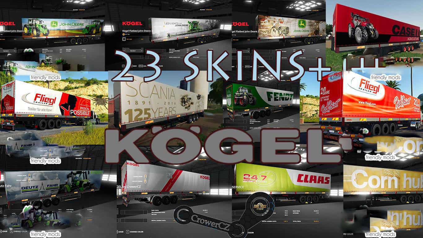 FS19 - Kogel Autoloader Pack Trailers 23+ Skins V1.0