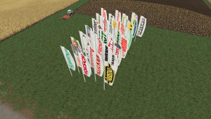FS19 - Placeable Brand Flags V1.0