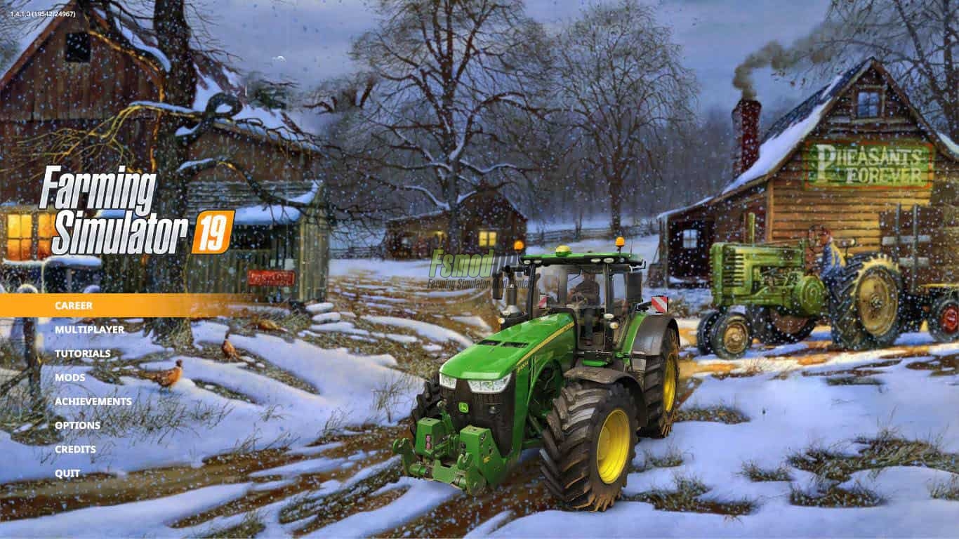FS19 - Winter Night Farm Menu Background V1.0