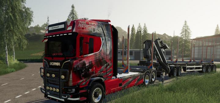 FS19 - Scania Woodtruck And Trailer V1.1