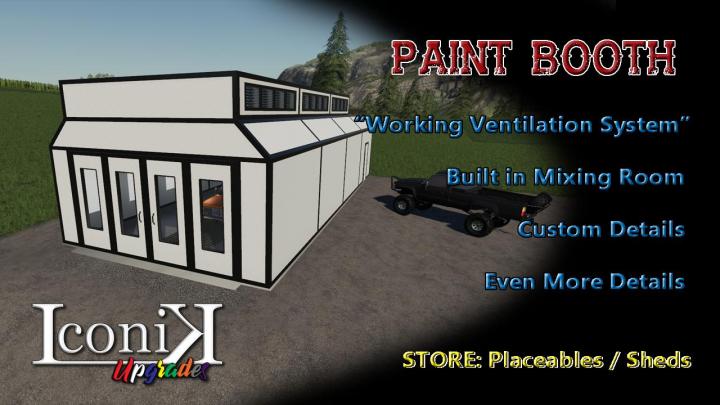 FS19 - Iconik Paint Booth V1.0