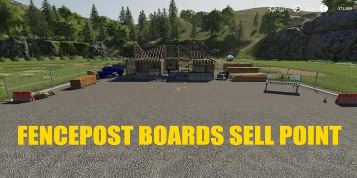 FS19 - Fencepost And Boards Sell Point V1.0