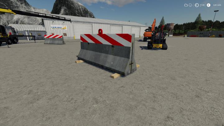 FS19 - Dynamic Concrete Road Barrier Red V1.0