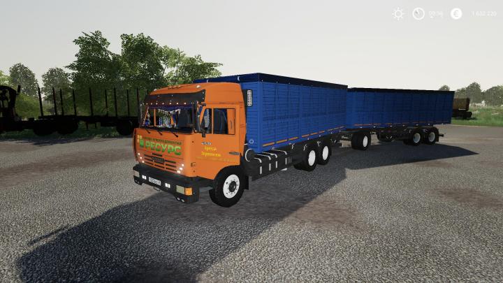 Kamaz Grain Truck And Trailer V1.0
