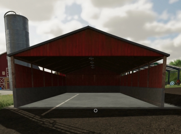 Wooden Open Garage (White, Brown, Red And Blue) V1.0