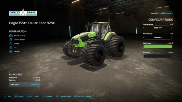 Deutz-Fahr 9290 Tractor V1.0