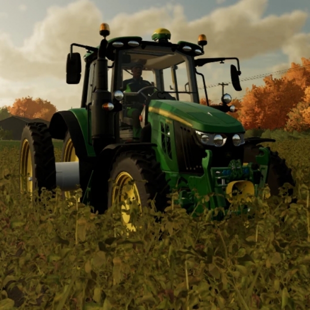John Deere 6120M With Double Air At Rows Distance V1.0