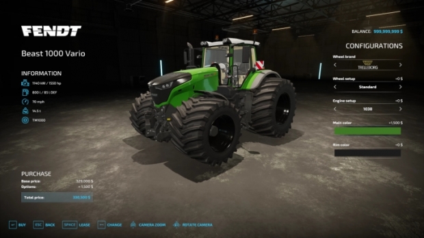 Beast Fendt 1000 Vario Tractor V1.0