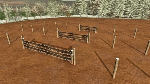 Barbed Wire Fence And Wooden Gate V1.0