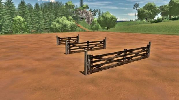 Barbed Wire Fence And Wooden Gate V1.0