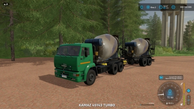 Kamaz Concrete Mixer + Trailer V2.0 - Farming Simulator Mod Center
