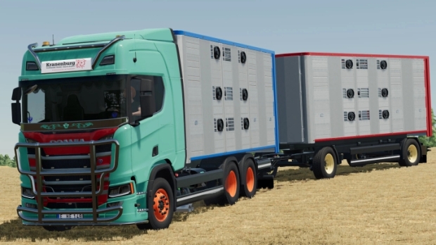 Scania R Animal Transporter Truck & Trailer V1.0