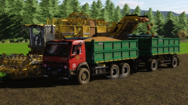 Kamaz-55102 Grain+Trailer V1.0