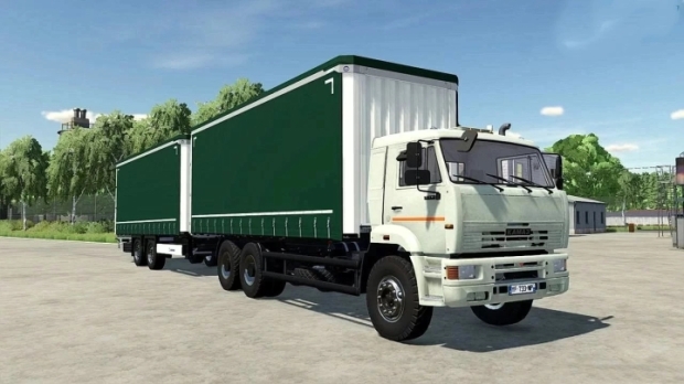 Kamaz 6520 Curtain+Tandem Trailer V1.0